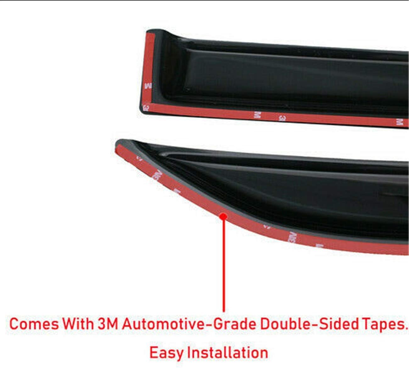 Outside Mount Tape-on Window Visors Ventvisor Side Window Deflector, 4-Piece Set Compatible with 2004-2015 Nissan Titan Crew Cab