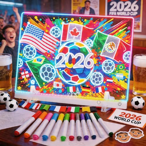 Led Drawing Board with 13 Light Effects, 17" Rechargeable Glow