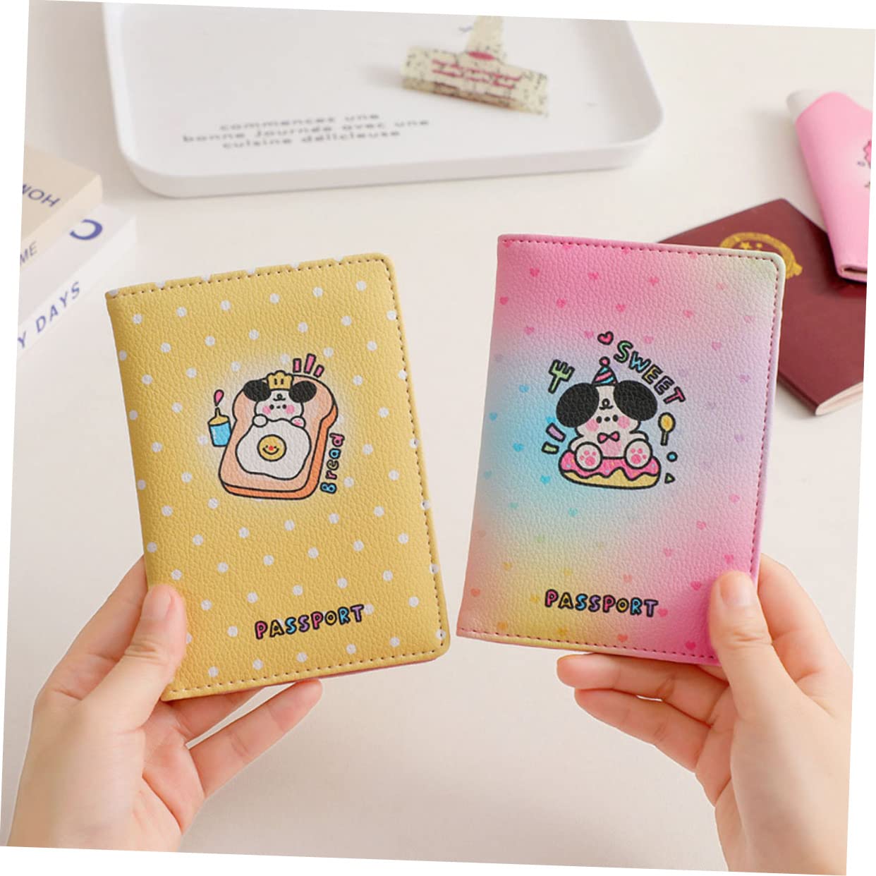 EXCEART 5piezas Cartera De Pasaporte Organizador De Viaje Portátil Múltiples Compartimentos Protector De Documentos Antirrobo RFID para Estudiantes y Viajeros