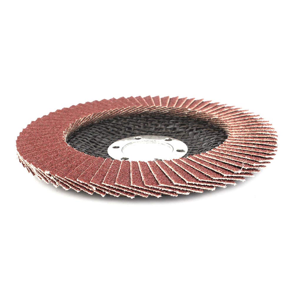 10 discos de lijado de óxido de 11,4 cm, grano 60/120 para amoladora angular de madera, metal pulido, tipo 27