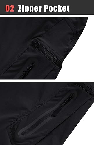 Miniatura 5 de TACVASEN - Pantalones tácticos para hombre de secado rápido, resistentes al agua, ligeros, con forro polar y 8 bolsillos