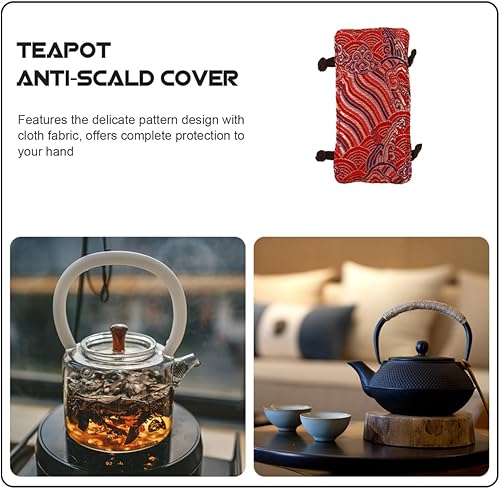 Miniatura 9 de Funda para mango de hervidor de té, funda de tela vintage para mango caliente, funda lavable para mango de sartén y guante para el hogar y la cocina