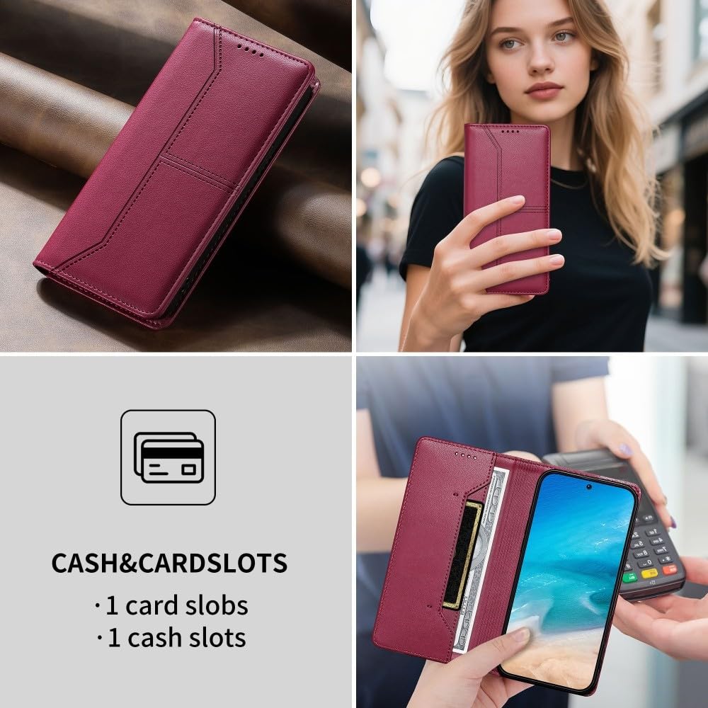Generic Étui compatible avec Redmi 13C 4G/5G (couleur : noir) Portefeuille en cuir Flip magnétique arrière uni