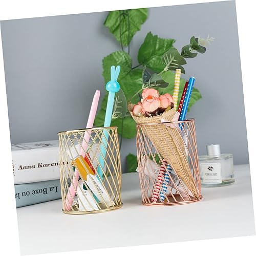 Miniatura 5 de NUOBESTY Soporte creativo de la pluma del escritorio del metal para el cepillo del maquillaje de los artículos de papelería blanco organizar el