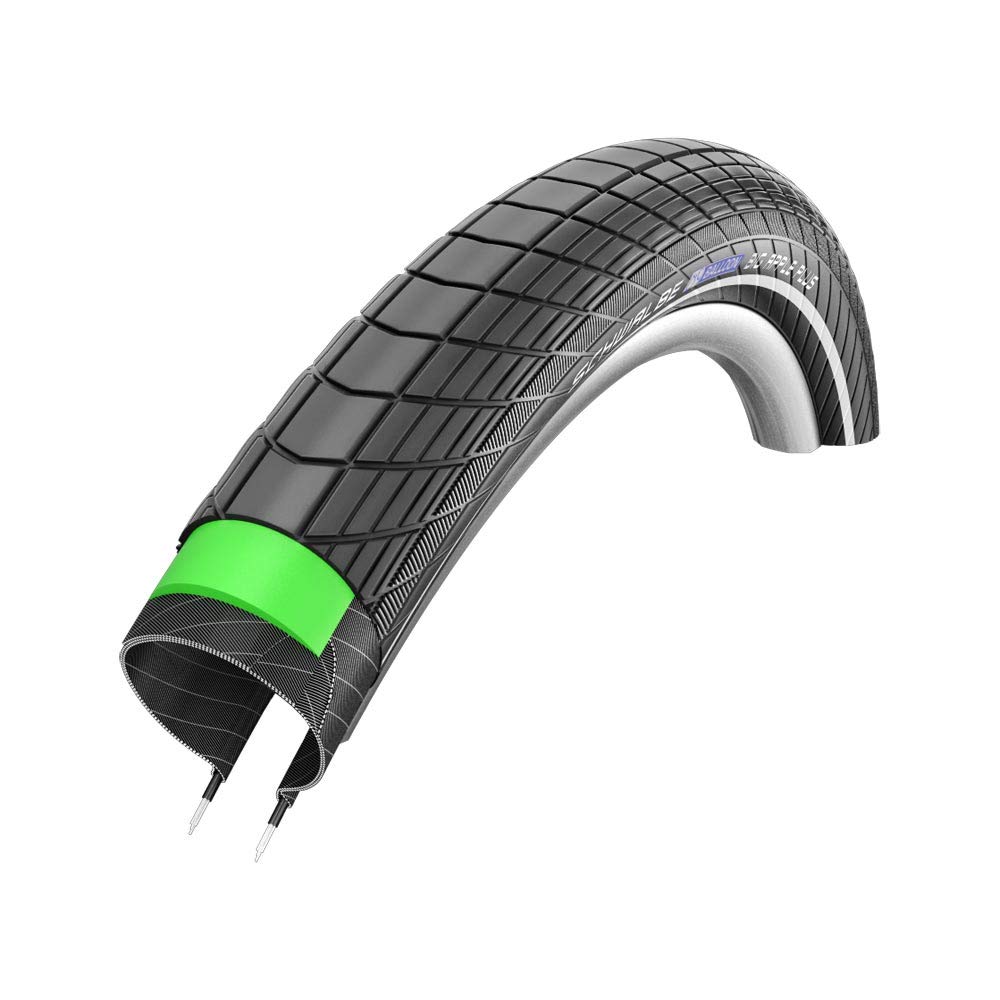 Schwalbe Big Apple Plus Performance Line Twin Skin Green Guard Endurance Wired Tyre - Reflex Black, 20 x 2.15 Inch