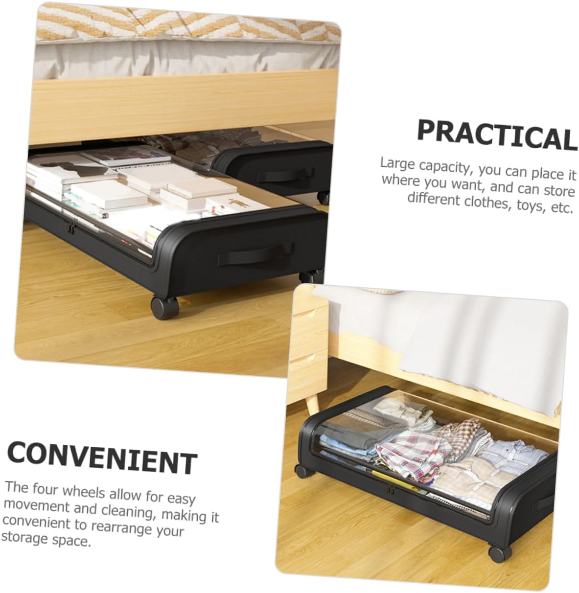 Multi-function Storage Box under Bed Clothes Organizer Toy Holder Book Storage Modern Design