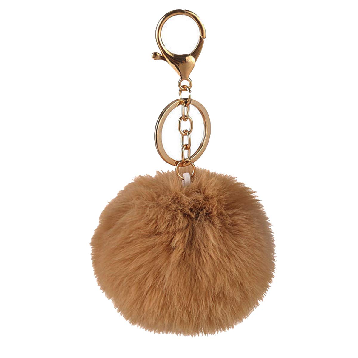Xsclpomddy Pom Pom Schlüsselbund künstliche weiche Kaninchenhaar Taschenanhänger Ball Schlüsselanhänger für Handtasche Auto Anhänger Dekoration