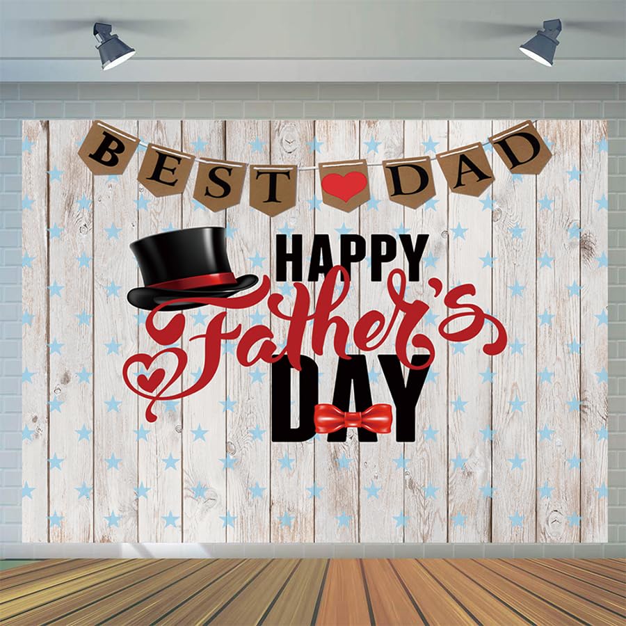 CYLYH 7x5ft Father's Day Backdrop Father's Day Retro Wood Backdrop Father's Day Party Supplies Decorations Banner D534