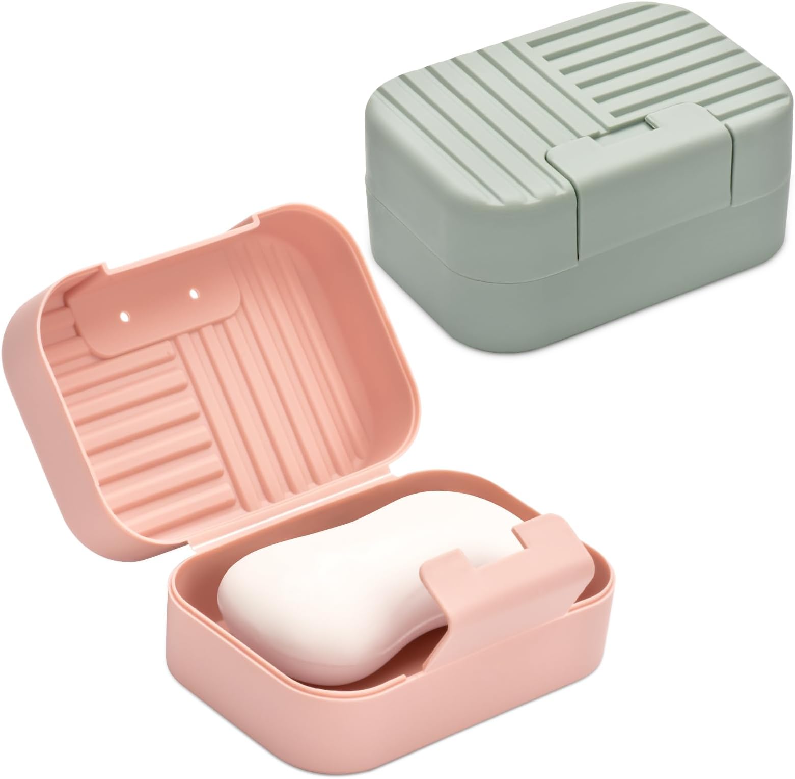 2 Pcs Travel Soap Container Soap Holder with Lid Soap Case