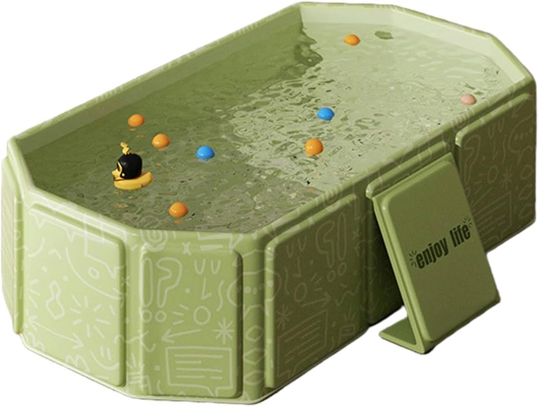 Foldable Baby Bathtub, Collapsible tub for Kids, Small Bathtub for Bathing, Portable Bathtubs for SPA Tub, Easy Storage for Small Spaces, Effortless Folding Bathtubs (Green)