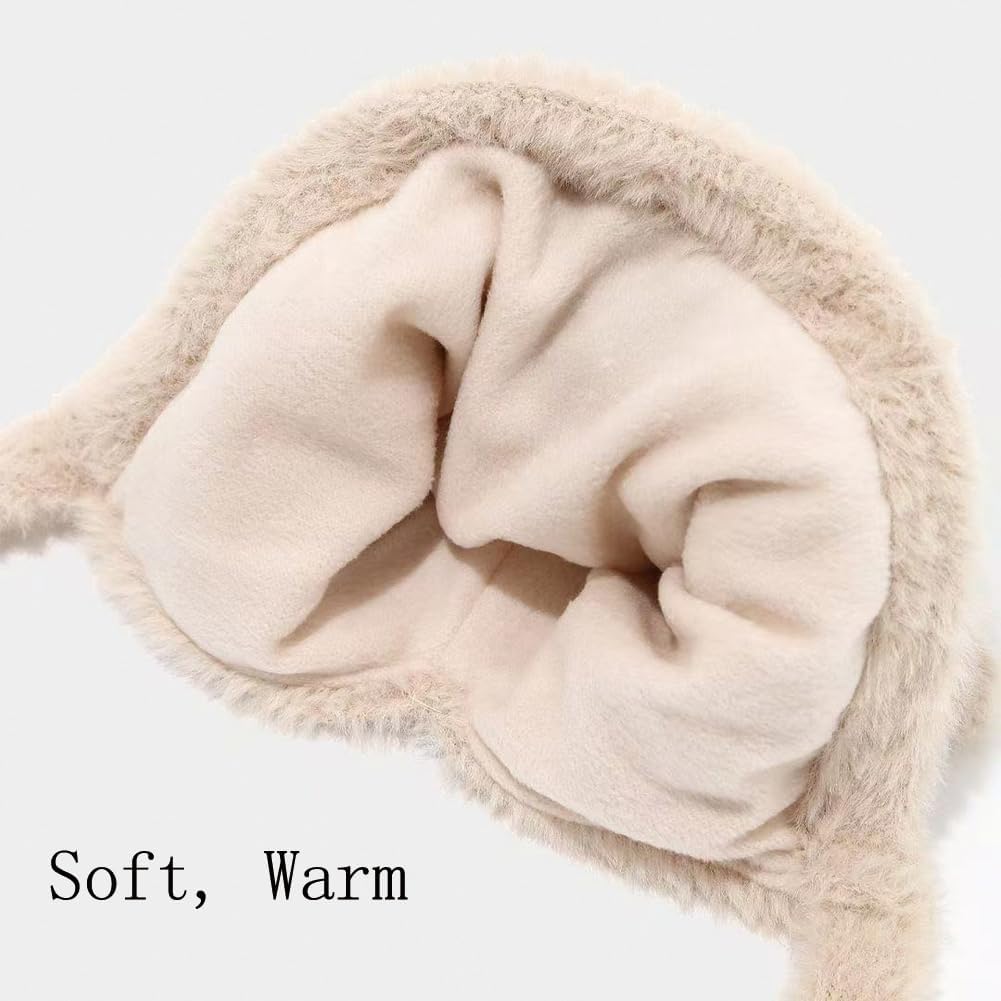 KORADI Girls Knit Hat Cute Penguin Fuzzy Beanie Hats Boys Winter Warm Flecce Lining Cap with Earflap 2-8 Years - Image 4