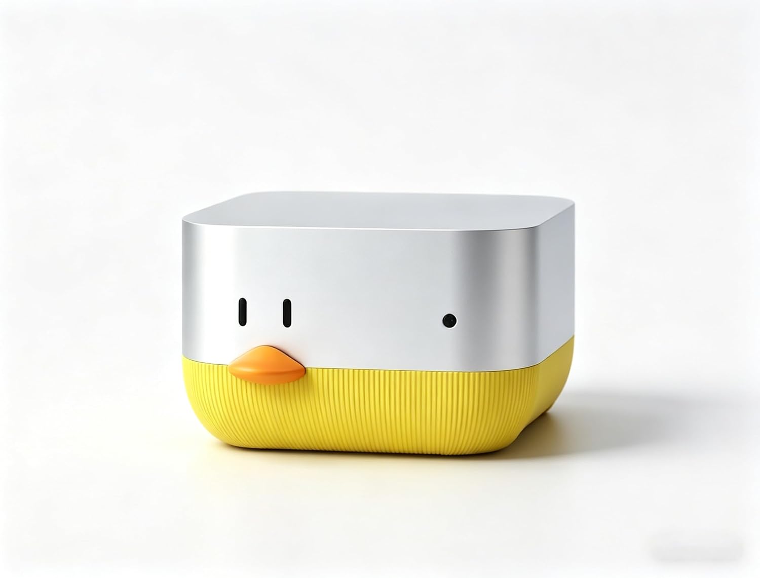 Smiling Face Stand Compatible with Mac mini M4, Front Power Button Accessory, Anti-Slip Desktop Holder with Dust Filter, Decorative Protective Base for Desk Setup