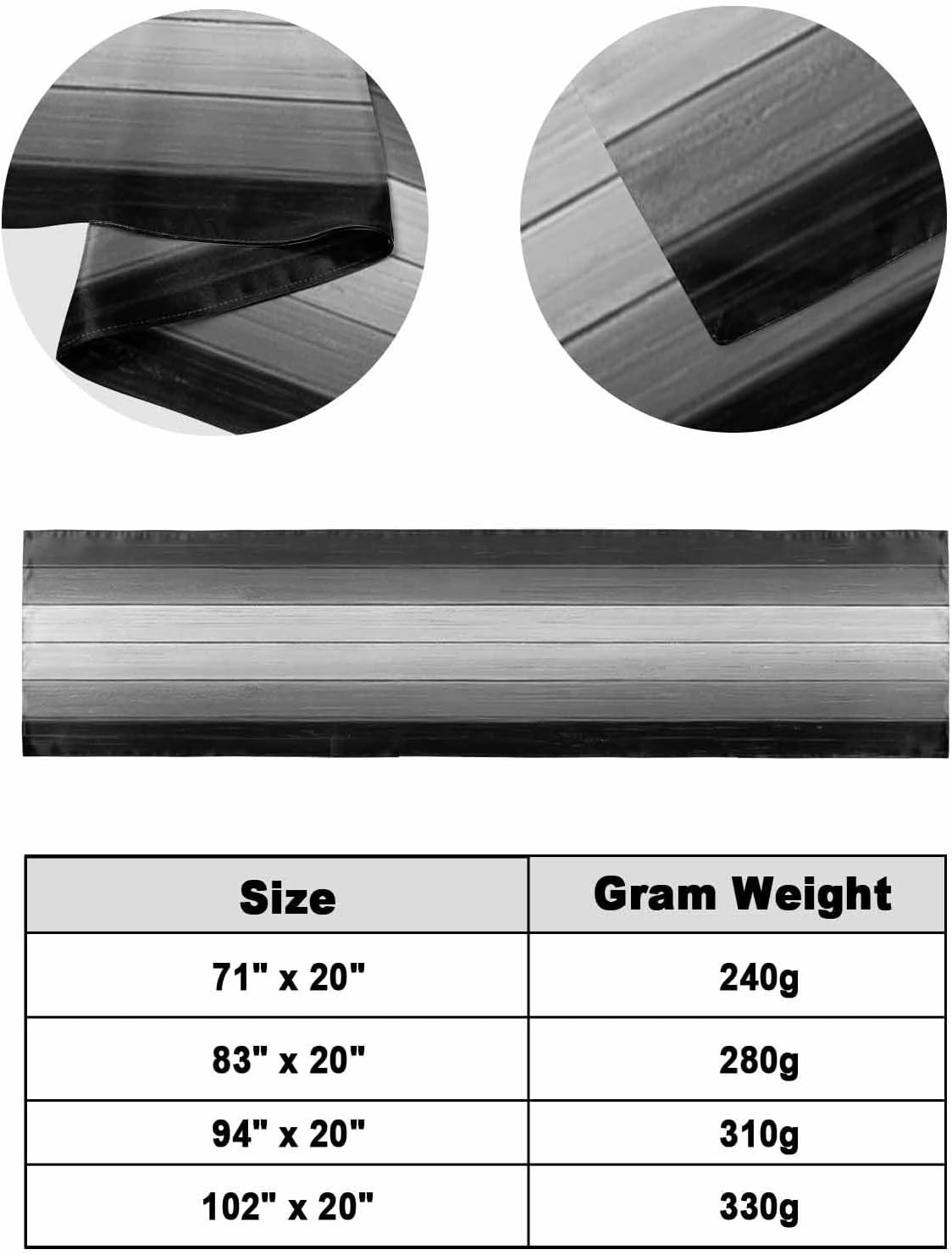 Yukro Gradient Bed Runner Scarf, Black and White Grey Gradient Wood Grain Vintage Farmhouse Twin Bed Scarf Runner, No Fading Decorative Bedding Scarf for Bedroom Hotels Homes and Guestrooms