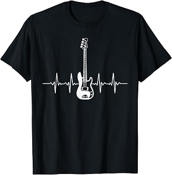 Cool Bass Guitar Heartbeat Design for Bass Player Men Women T-Shirt