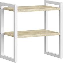 HOOBRO Desk Shelf Organiser, Bookcase, Desk Shelf Small, Desk Bookcase, Office Storage Shelf for Kitchen, Living Room, Meeting Room, Bedroom EWN37SJ01