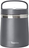 Tovolo 2 Quart Insulated Stainless Steel Food Thermos - Hot 8Hrs/Cold 12Hrs, Spill-Proof Lid, Dishwasher Safe, BPA-Free Charcoal Gray