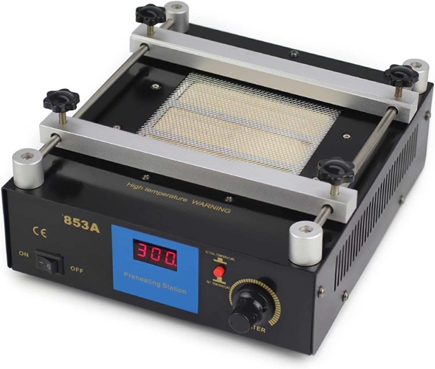 Station de Préchauffage IR Numérique 853A pour Rétrofit BGA et Dessoudage de PCB, Préchauffage Économe à Basse Température avec Contrôle Numérique, Design Compact pour Réparation Électronique Pro