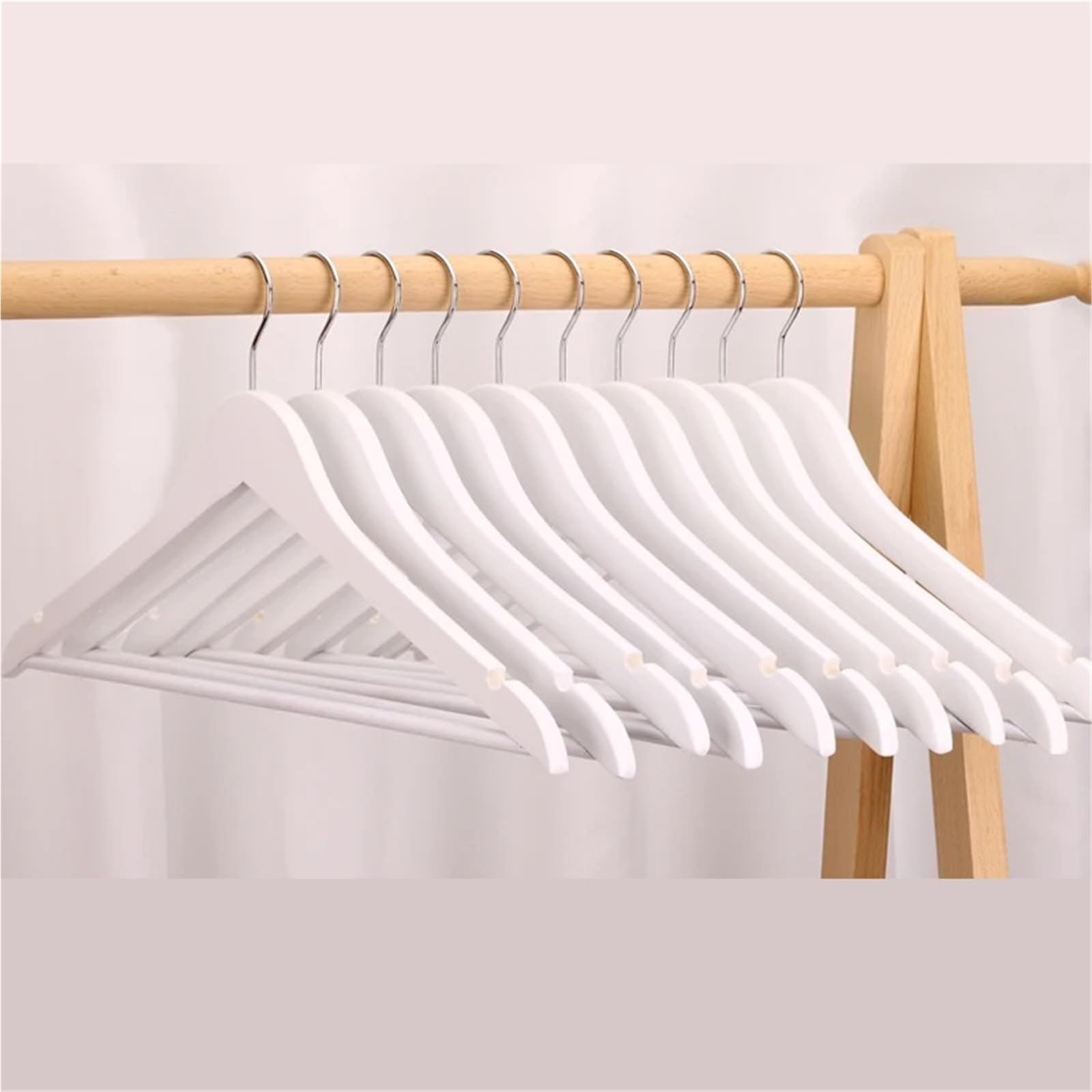 Perchas Ropa Perchas De Madera For Abrigos, Chaquetas, Trajes, Ganchos Giratorios Alta Resistencia(Black(10Pcs) B2)