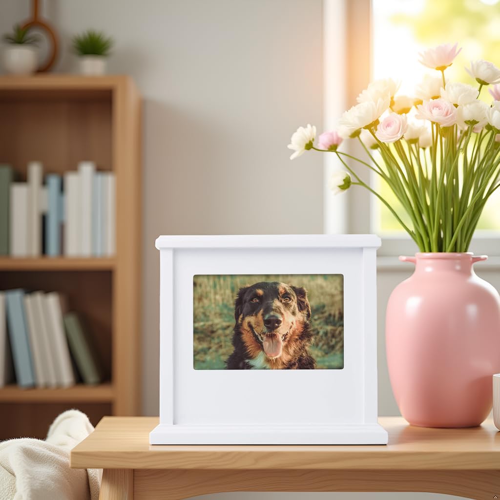 Pearhead Scatola dei ricordi personalizzata per cani o gatti, urna per animali domestici, bianca (89050)
