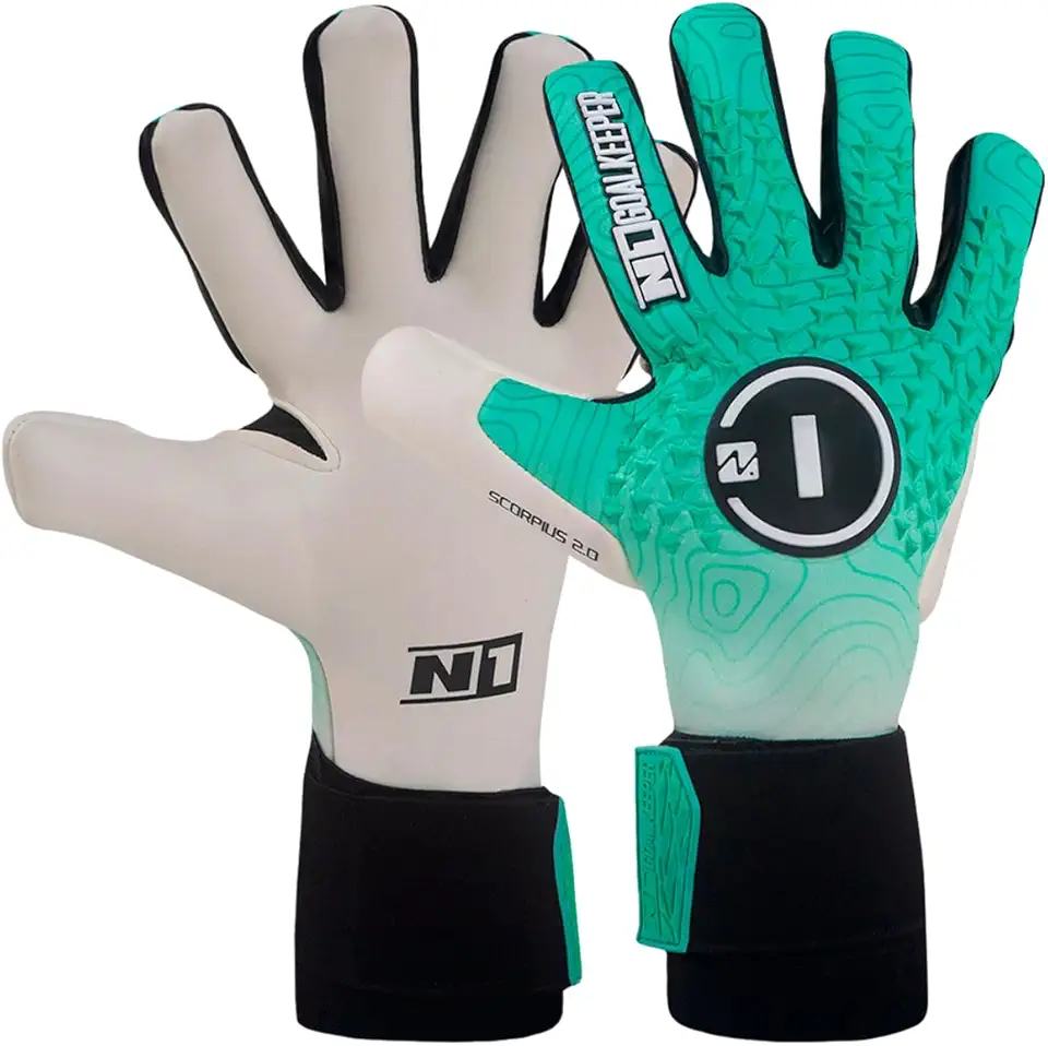 Luva Goleiro Profissional N1 Scorpius 2.0 Cor:Green, Tamanho:9