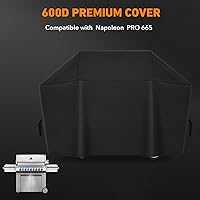 Vista 3 de Funda de poliéster 600D resistente compatible con parrilla Napoleon 61665 PRO 665, cubierta resistente al agua para barbacoa al aire libre
