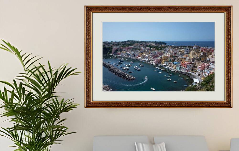 JVERF - JZZG05819 Houses Coast Procida Campania Gulf of Naples Cove| Self-Adhesive Painting | Frameless
