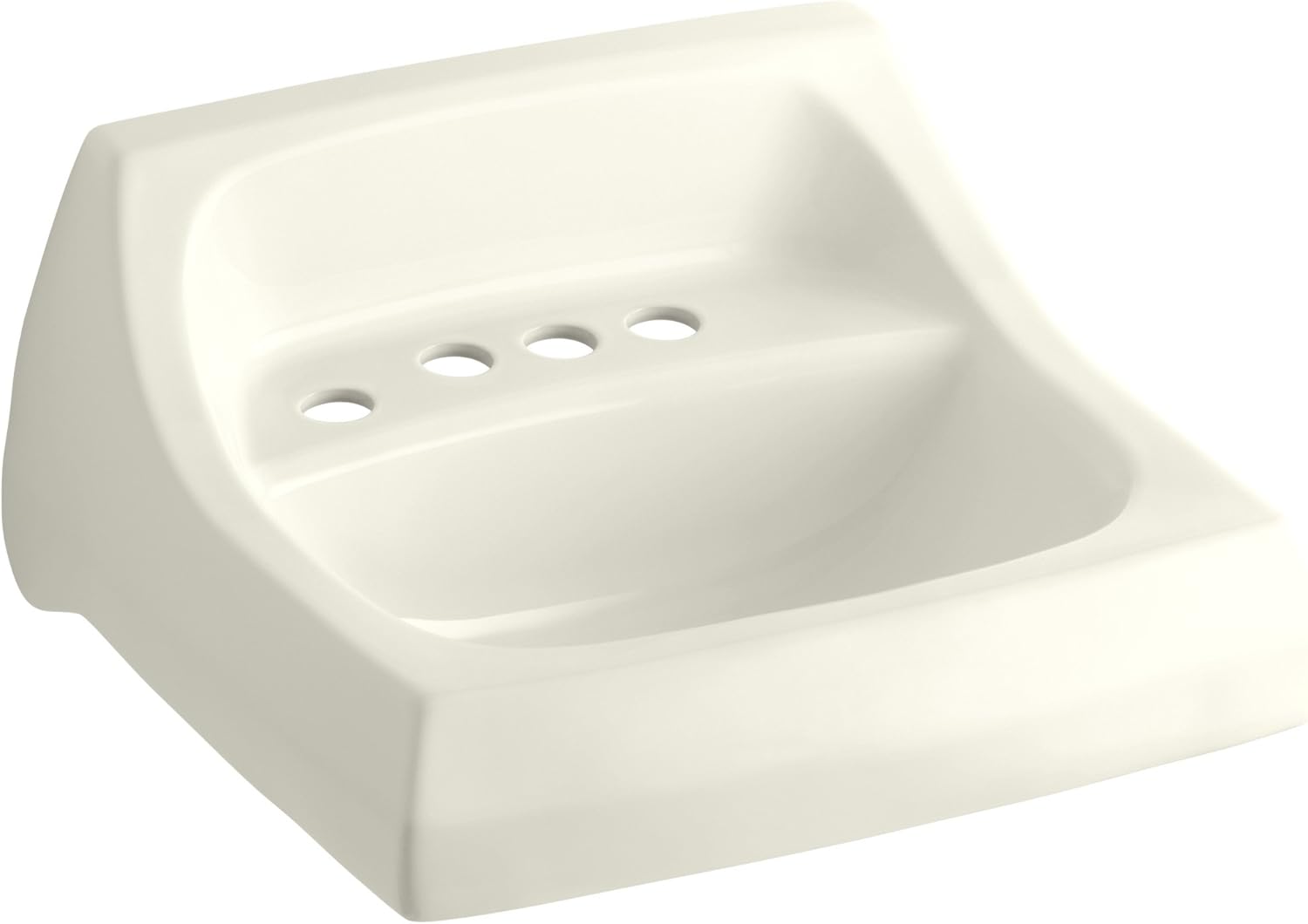 Kohler K-2005-L-0 Wall Mount Single Bowl Bathroom Sink White