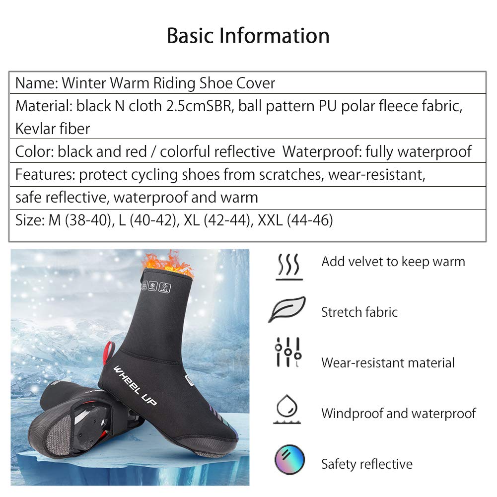 Cubrezapatillas de Ciclismo Impermeables, Cubrezapatillas de Ciclismo Cubrezapatillas térmicas para Ciclismo Polaina de Ciclismo, Cuero PU, Cubrezapatillas Reflectantes de Seguridad