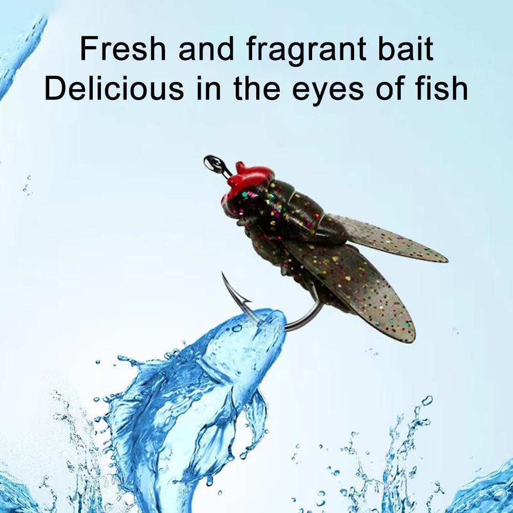 Searching Roads Fly Fishing Flies Kit, 20PCS Bionic Fly Fishing Bait Bass Fly Fishing Lures Fly Hook Soft Bait Add Fish Attractant Fishing Gear Panfish Lures Set