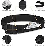 AGPTEK Travel Money Belt, Hidden Money Pouch, Anti-Theft Security Waist Wallet, Secret Compartment Money Hideaway for Business Trip Jogging Outdoor Working, Gift for Fathers Dad Men Boyfriend, Black - Image 4