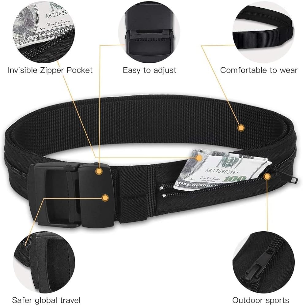 AGPTEK Travel Money Belt, Hidden Money Pouch, Anti-Theft