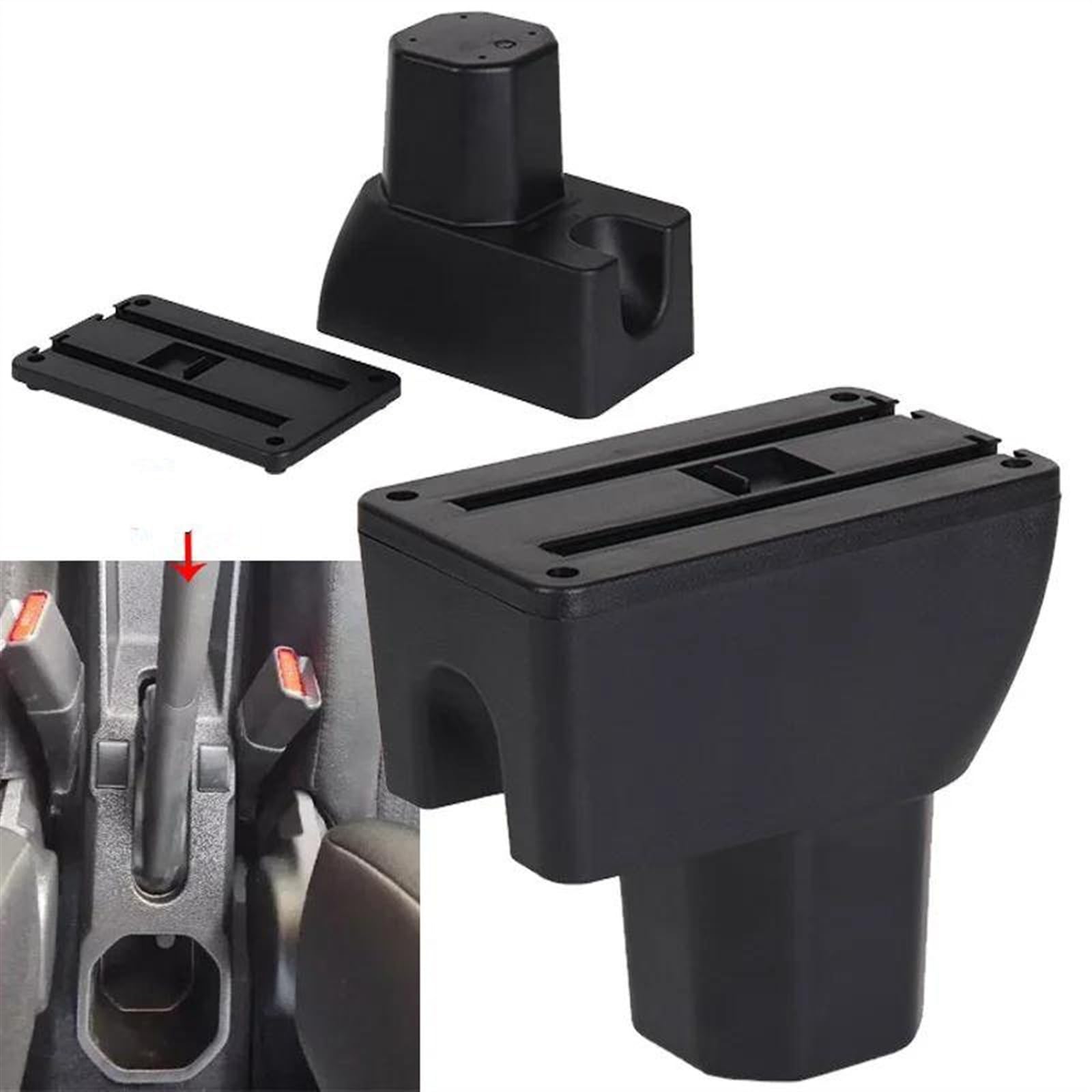 Scatola Bracciolo Con Supporto Multifunzionale Accessori Per La Modifica Degli Interni Dell'auto Imbottiti In PU Per IGNIS Consolle centrale(B3 Black white 3USB)