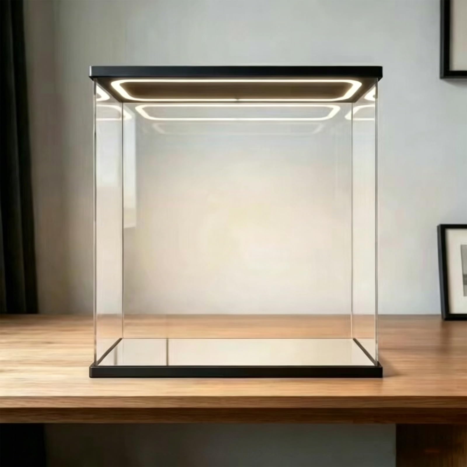 Scatola Espositiva Cubica Trasparente, Vetrina Acrilica Spessa 2,5 Mm, Visualizzazione Senza Ostacoli A 360°, Vetrina Alta For Oggetti Da Collezione(L45xW40xH40cm(L18xW16xH16in))