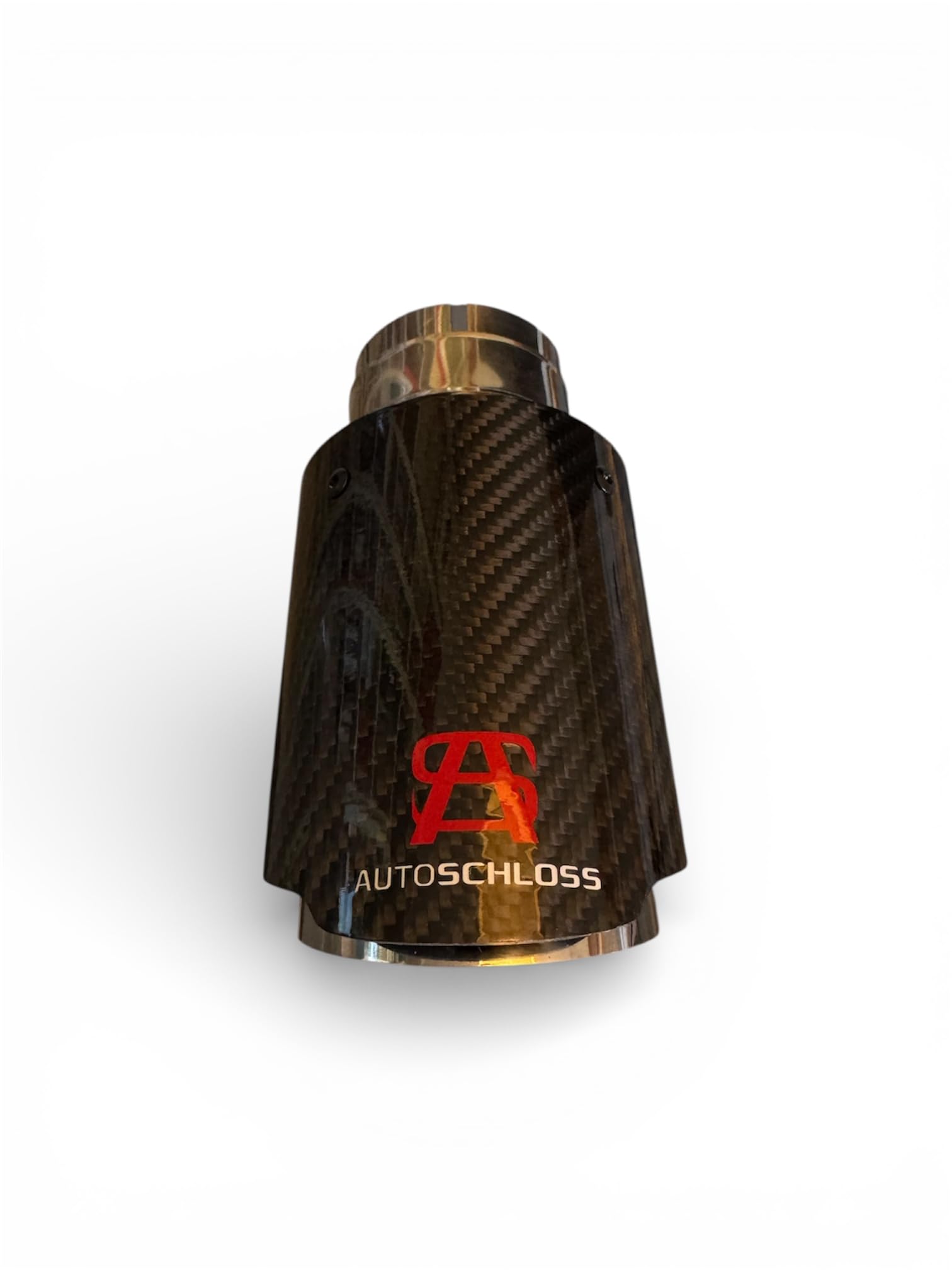 Cola Escape Coche Fibra Carbono Brillante 63 mm Entrada 89 mm Salida Acero Inoxidable SUS304 | Golf A3 Serie 3 León Mégane | Universal AutoSchloss