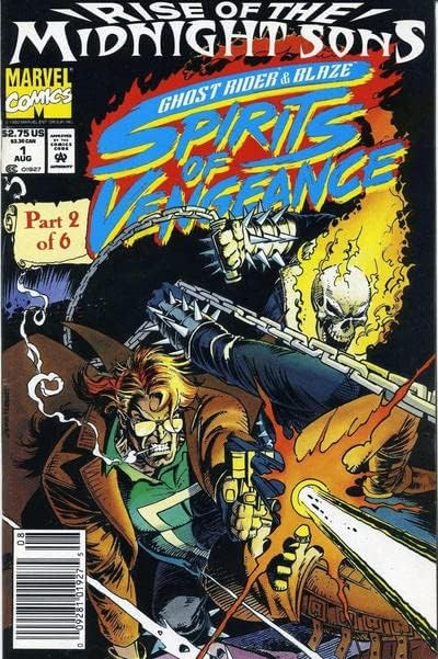 Ghost Rider/Blaze: Spirits of Vengeance #1 (Newsstand) VF ; Marvel comic book | Rise of the Midnight Sons 2