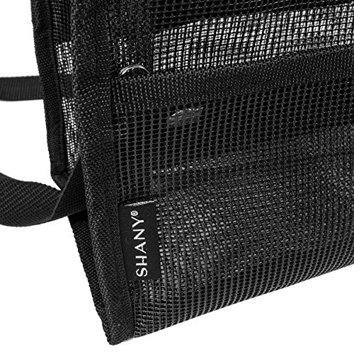 SHANY Collapsible Makeup Tools Travel Mesh Bag – Large See-Thru Travel Tote with Shoulder Straps – Water-Resistant with Zippered Pockets – Black by SHANY - Image 9