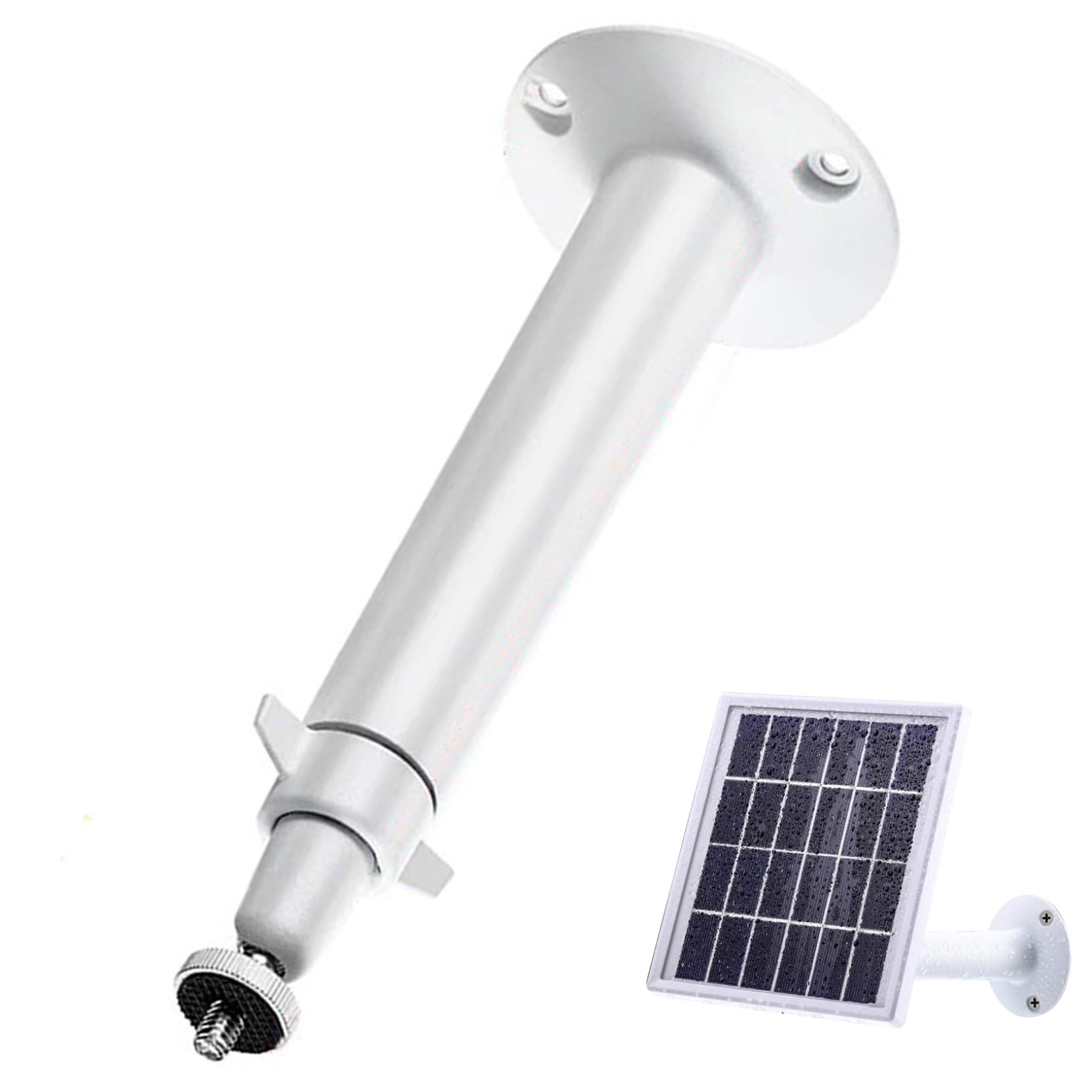 Peosaard White Ring Solar Panel Gutter Mount, 360° Rotating Adjustable Solar Panel Mount, Weatherproof Solar Panel Brackets, Universal Solar Panel Mounting Brackets, Ring Solar Panel Mount