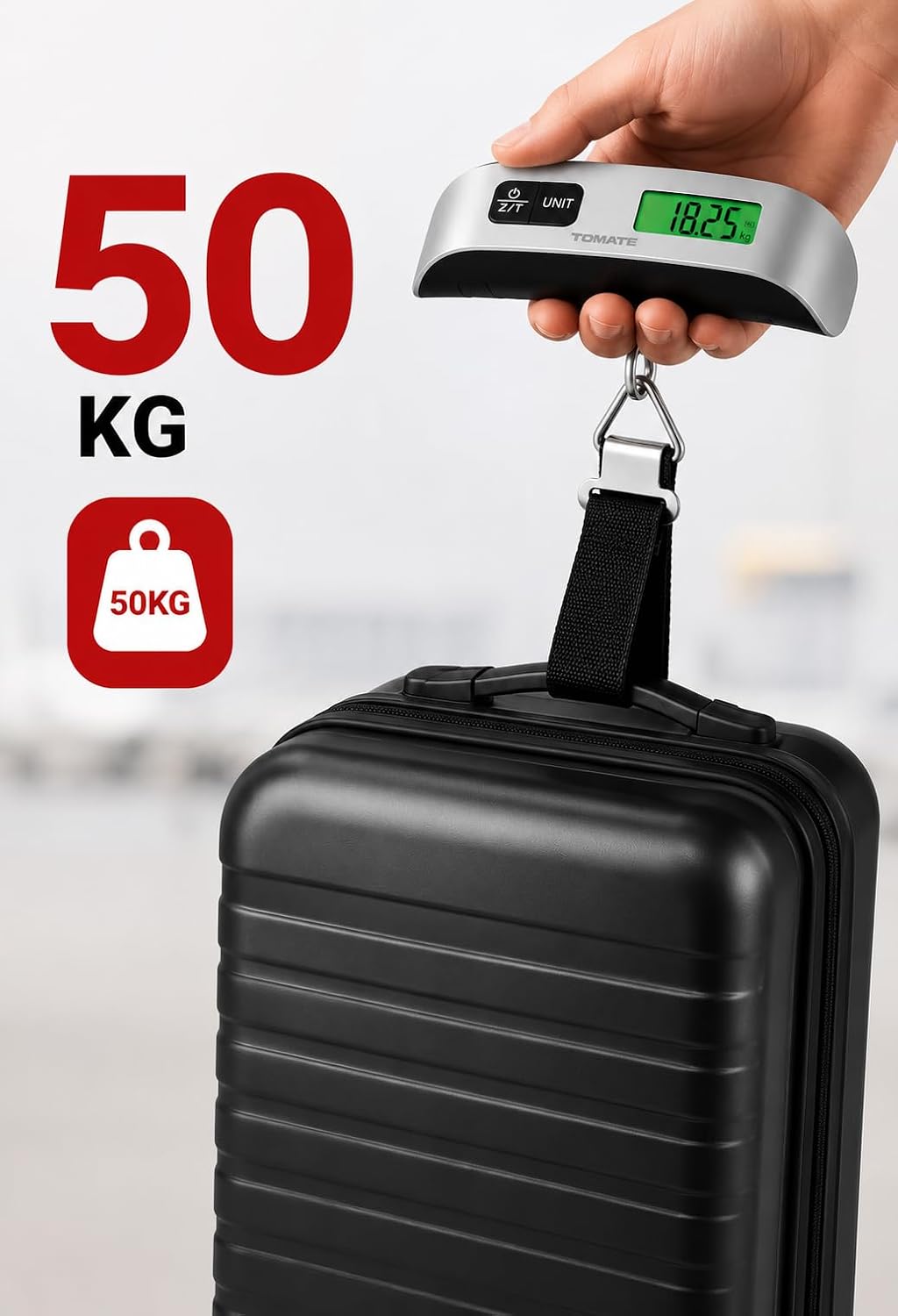 Balança Digital para Bagagem Portátil até mala 50 kg.