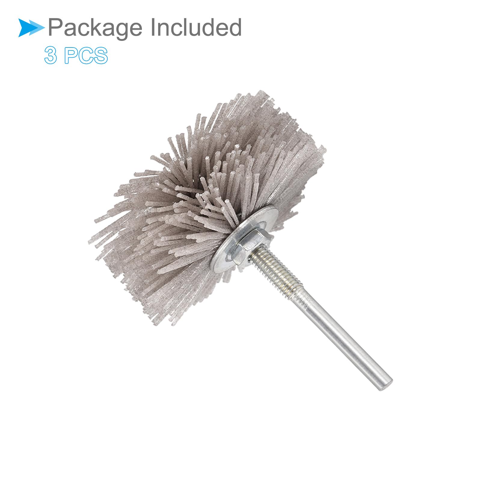 Spazzola a Ruota in Nylon Abrasivo, Grana 80, Attacco da 1/4", Ruote in Nylon - (Applicazioni: per LucidaturaLevigatura), 3 Pezzi