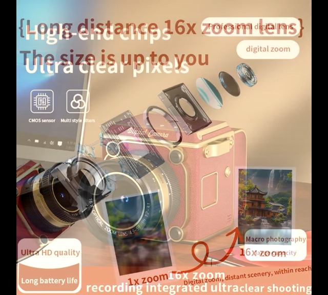 Amazon | ミニデジタルカメラ トイカメラ 4K録画 6400万画素 CCD風