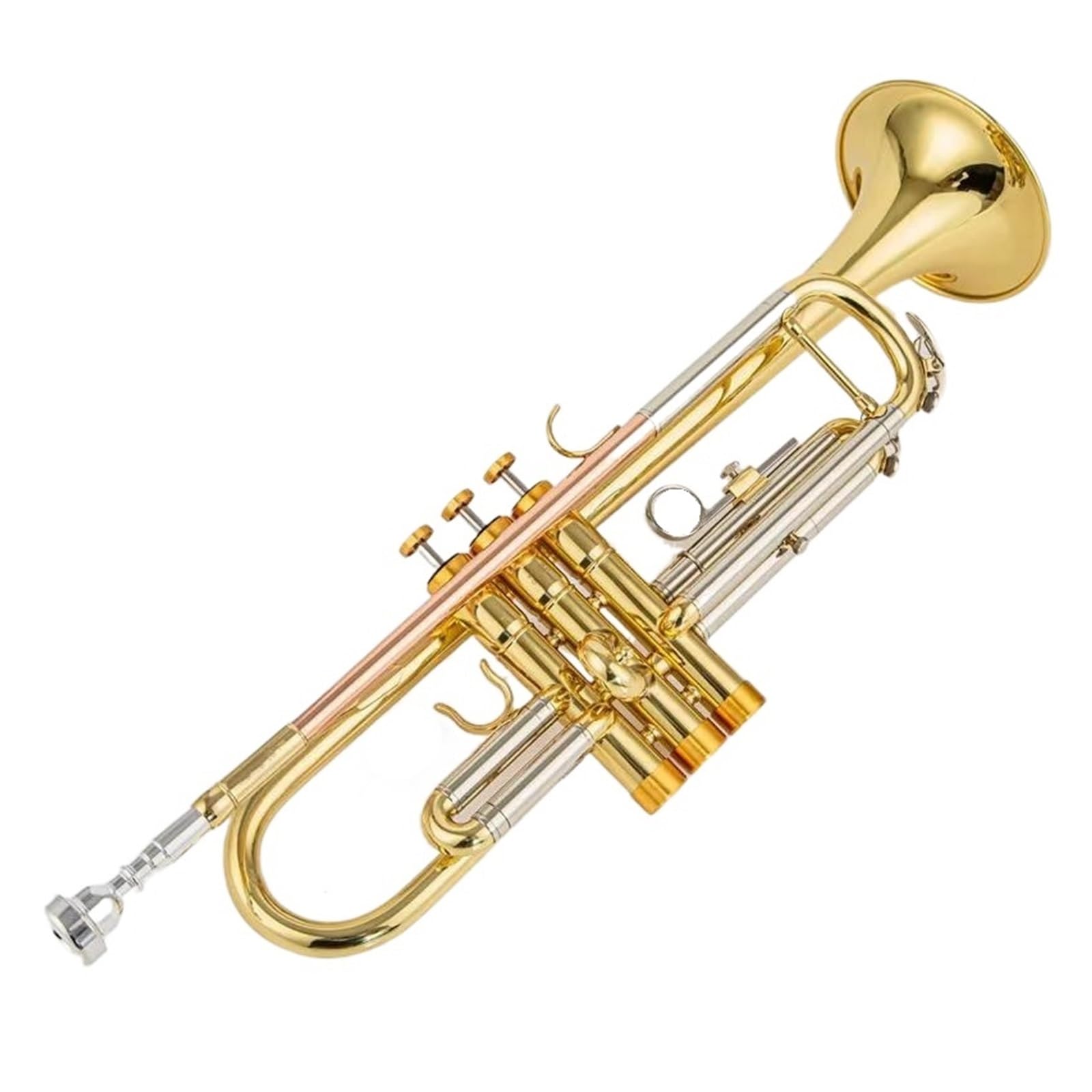 trąbka instrument Bb Trumpet B Płaskie, Mosiężne, Posrebrzane Profesjonalne Instrumenty Muzyczne Na Trąbce Ze Skórzanym Etui