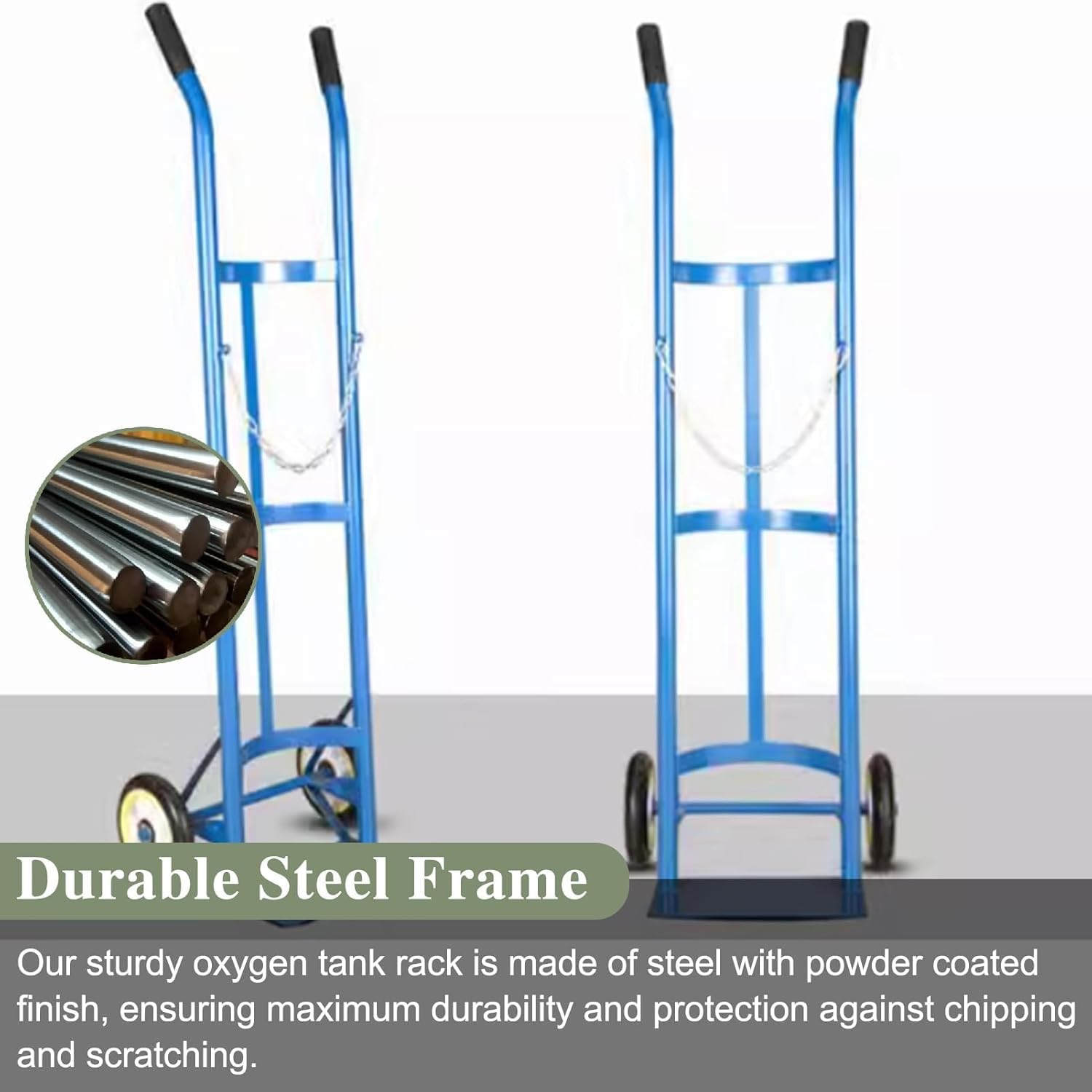 Cylinder Tank Holder Heavy Duty Steel Oxygen Cylinder Cart Trolley, 40/50 L Universal Gas Bottle Fixing Bracket for Transportation, Long-Lasting Coated Finish Oxygen Tank Cart