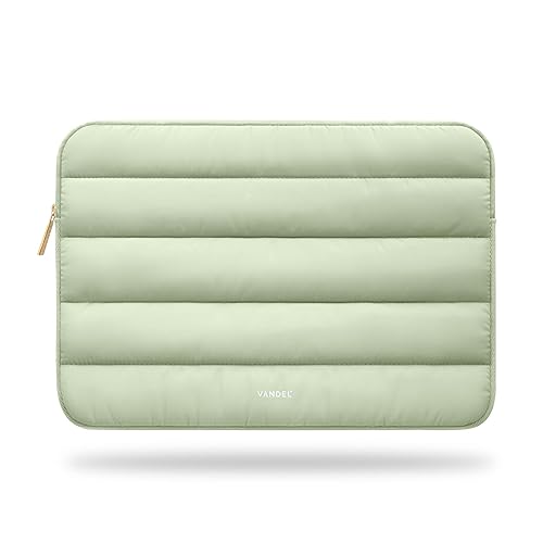 VANDEL Puffy Laptop Sleeve 13-14 Inch Laptop Sleeve. Green Cute Laptop Sleeve for Women. Carrying Case Laptop Cover for MacBook Pro 14 Inch Laptop Sleeve, MacBook Air M2 Sleeve 13 Inch, iPad Pro 12.9 - B. Sage Green - 13-14 Inch