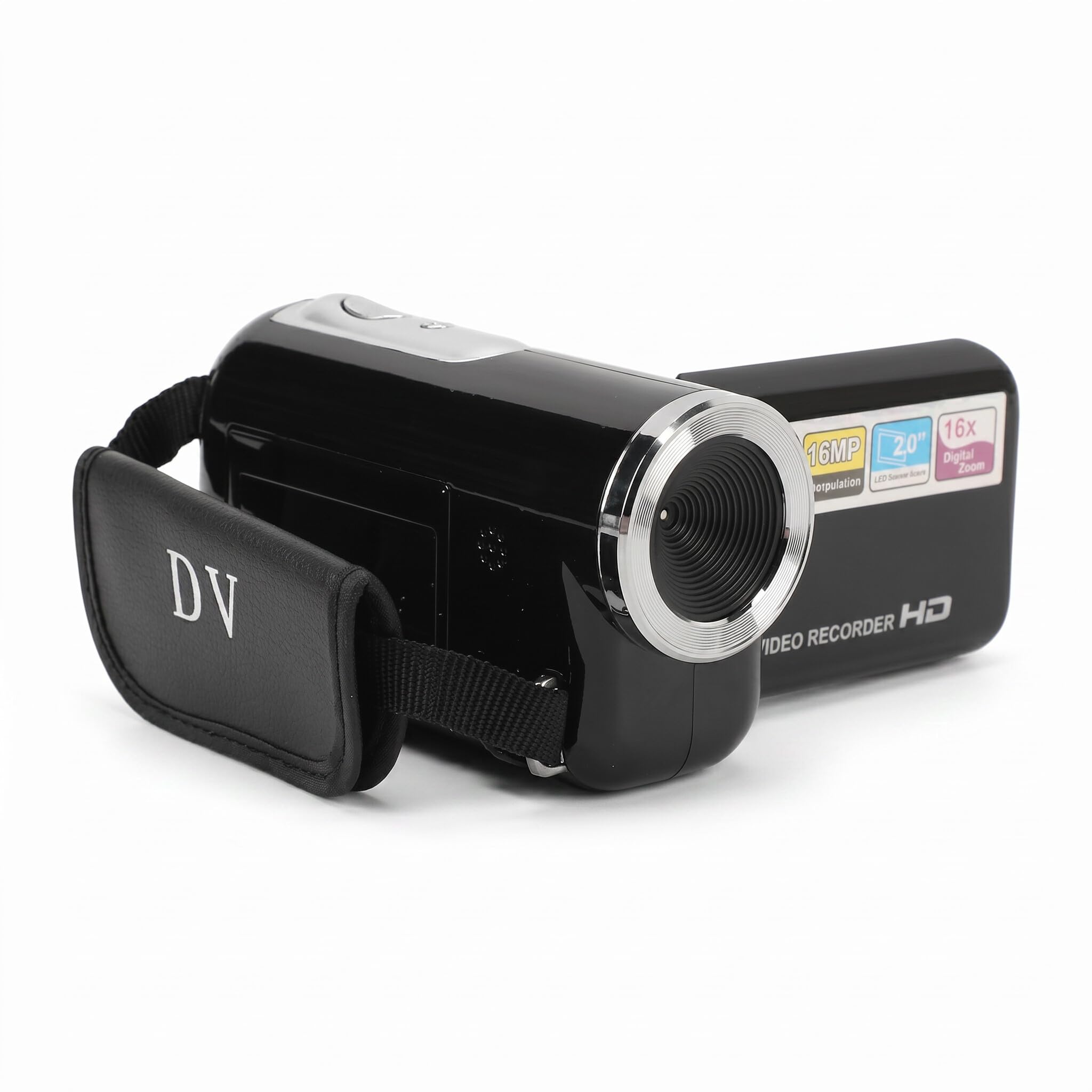 Bewinner Videocamera, Registratore per Full HD 1080P 16MP, Schermo LCD da 2,0 Pollici, Anti-vibrazione, Videocamera con Zoom Digitale 16X per Viaggi