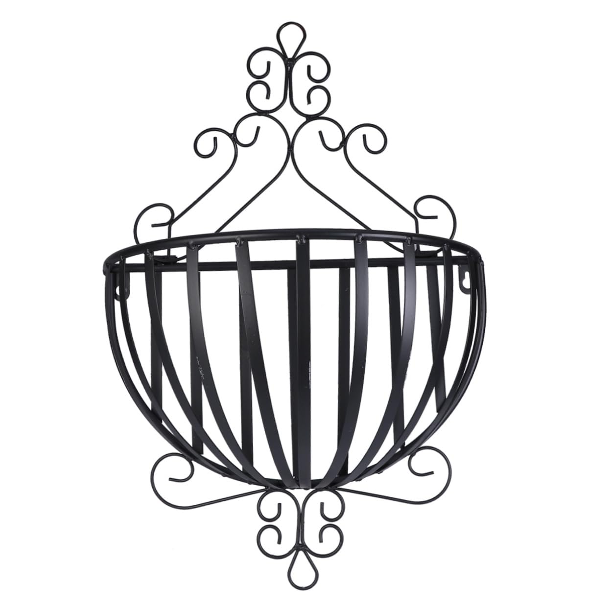 VICASKY European Style Iron Wall Mounted Flowerpot Rack Semicircular Black Plant Holder for Decor Easy to Install Flowerpot Shelf for Pots Elegant Plant Display