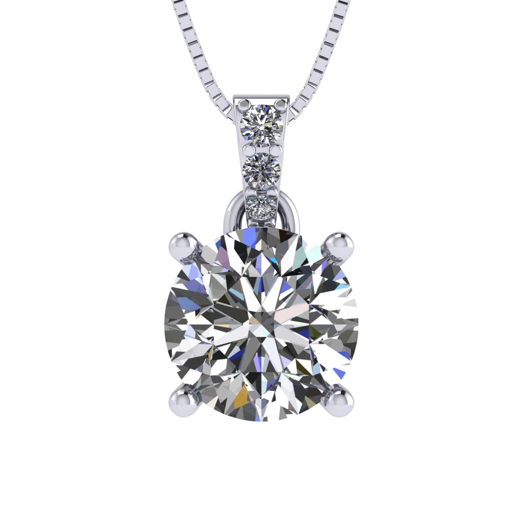 Central Diamond Center 4 Prong Solitaire Pendant