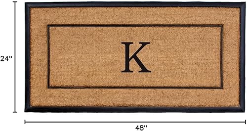 Miniatura 2 de Calloway Mills 101632448K 24 x 48 in. The General Monogram Rectangular Doormat Natural & Black - Letter K