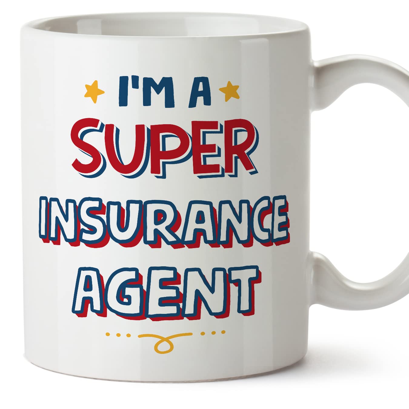 MUGFFINS Insurance Agent Mug - in English - I'm Super - Funny Gift for Colleagues - Ceramic 11oz Mug