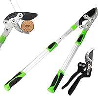 Vista 9 de Tijeras de podar para recortador de árboles, cortador de ramas de 15 pulgadas y juego de tijeras de jardín, tijeras de podar de bypass, cortadora