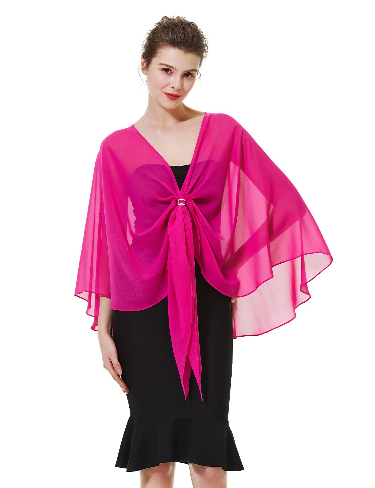 BEAUTELICATE Femme Étole Châle en Mousseline De Soie Elégant Foulard Écharpe Cape Transparent Grande Taille pour Robe De Soirée Mariée Mariage Cérémonie D’été